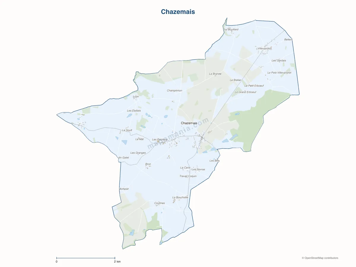 Carte de Chazemais à personnaliser