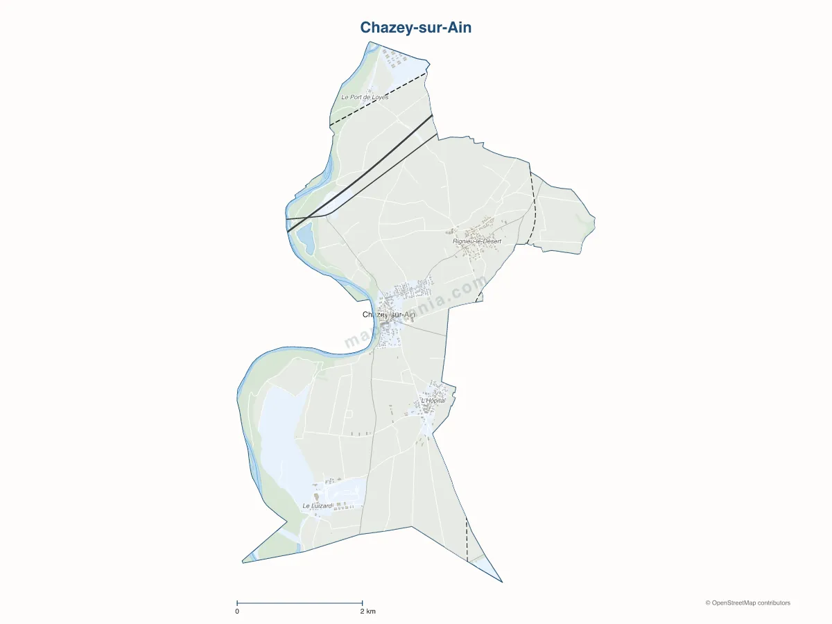 Carte de Chazey-sur-Ain à personnaliser