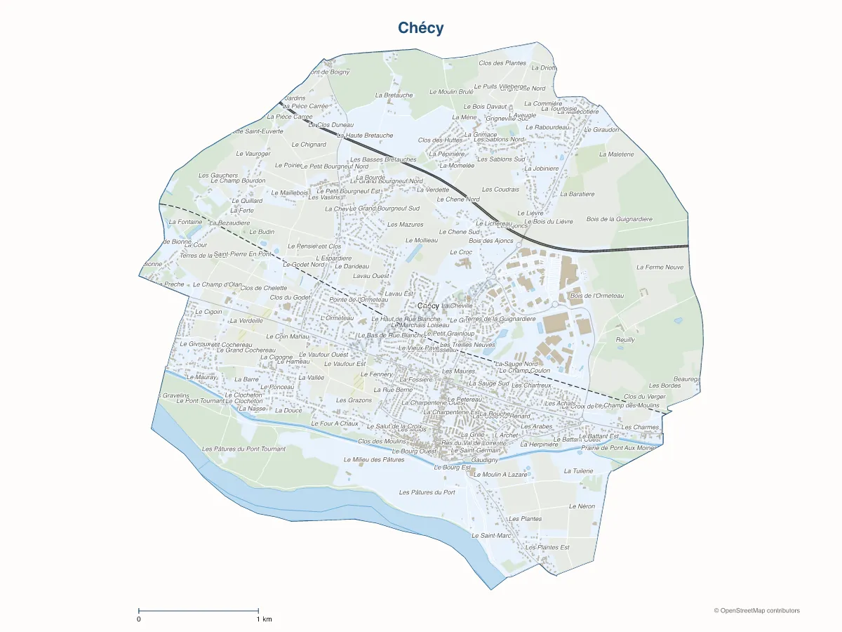 Carte de Chécy à personnaliser