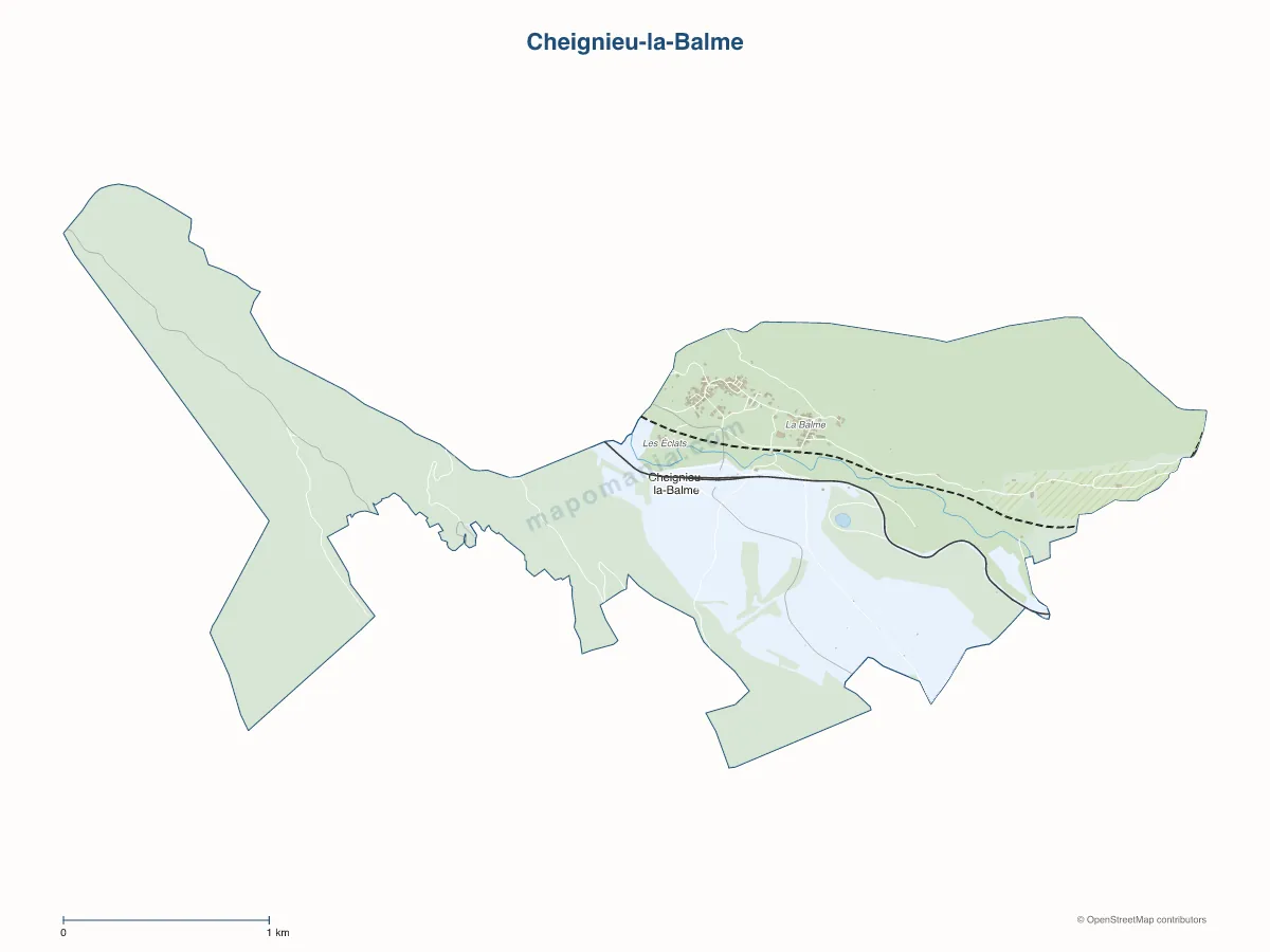 Carte de Cheignieu-la-Balme à personnaliser