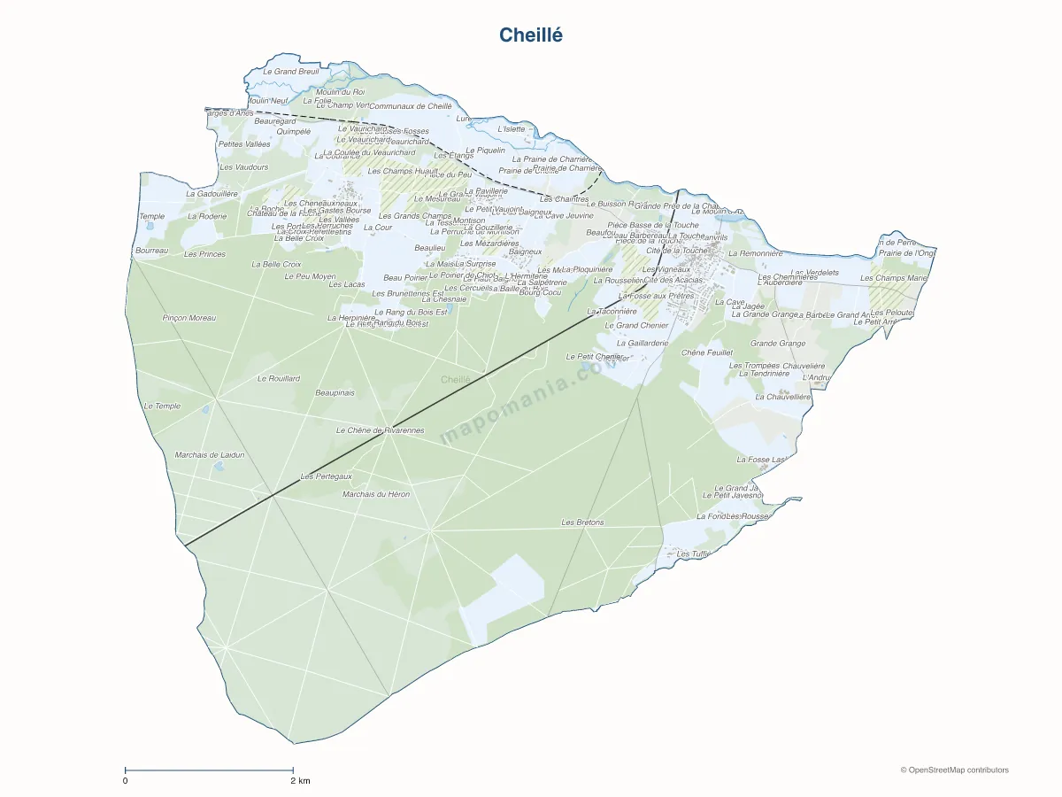Carte de Cheillé à personnaliser