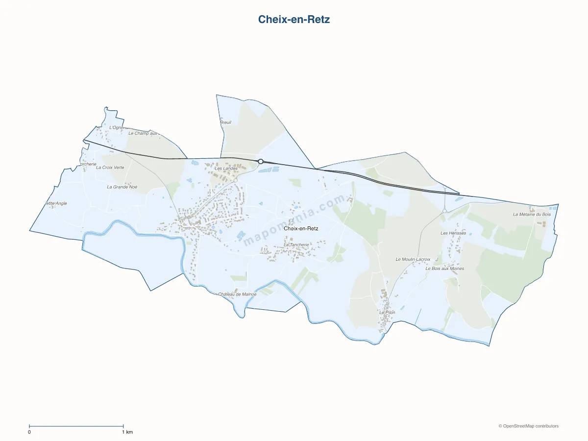 Carte de Cheix-en-Retz à personnaliser