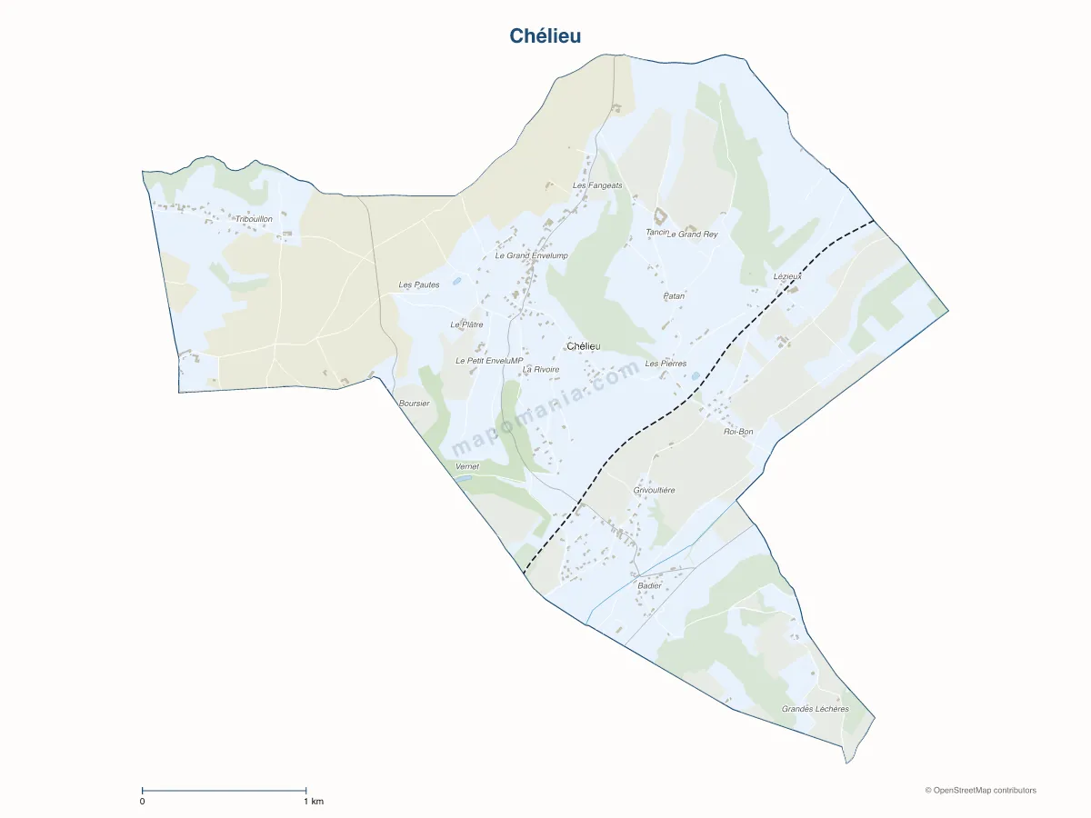 Carte de Chélieu à personnaliser