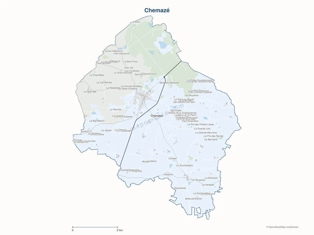 Carte de Chemazé à personnaliser