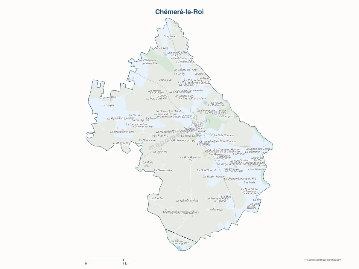 Carte de Chémeré-le-Roi à personnaliser