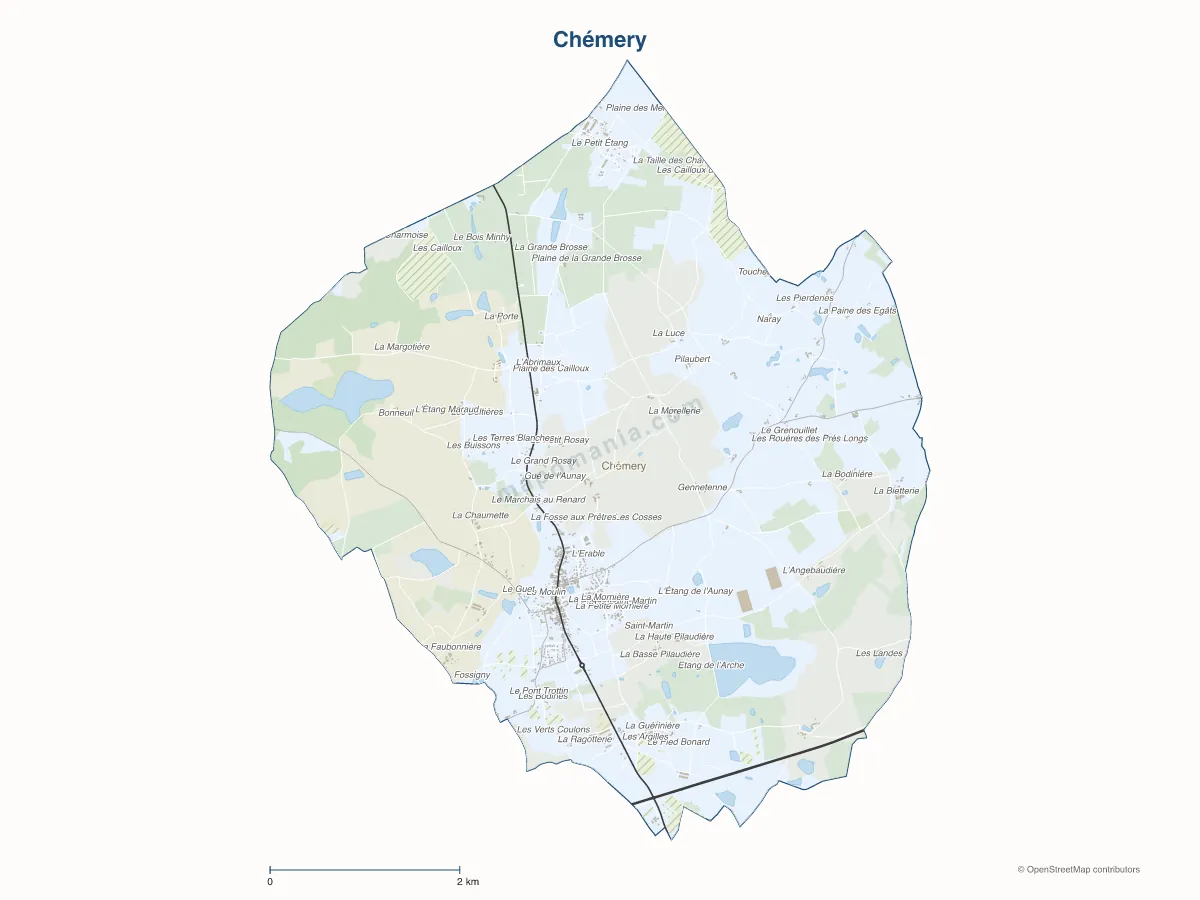 Carte de Chémery à personnaliser