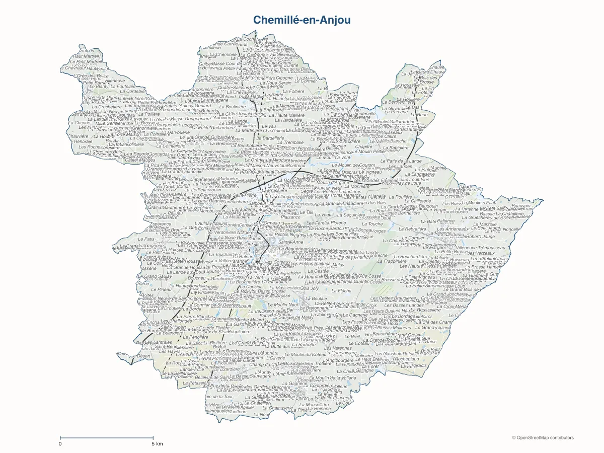 Carte de Chemillé-en-Anjou à personnaliser