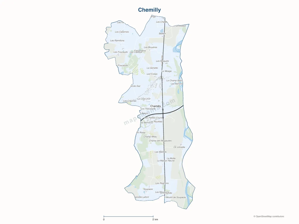 Carte de Chemilly à personnaliser