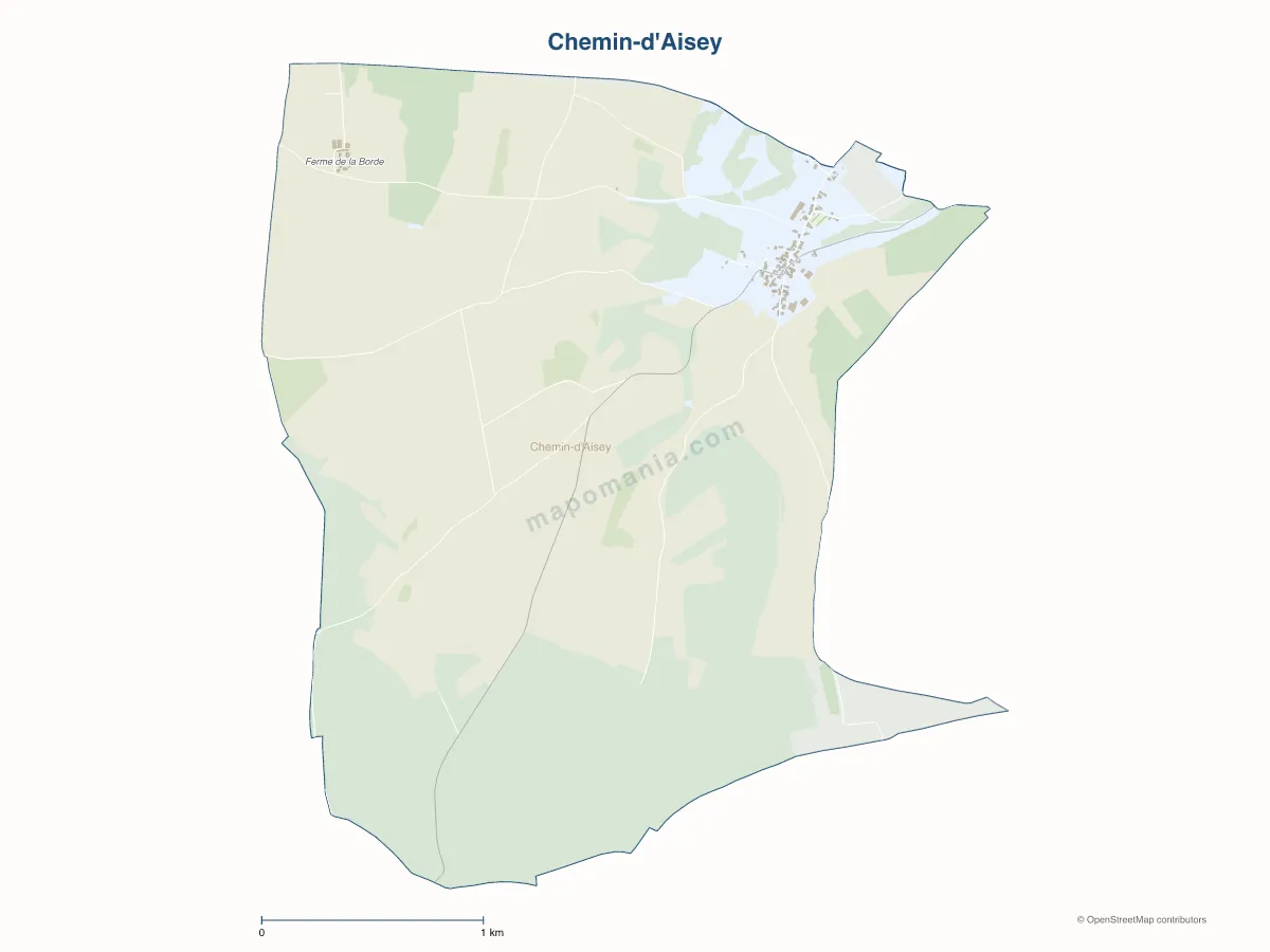 Carte de Chemin-d'Aisey à personnaliser