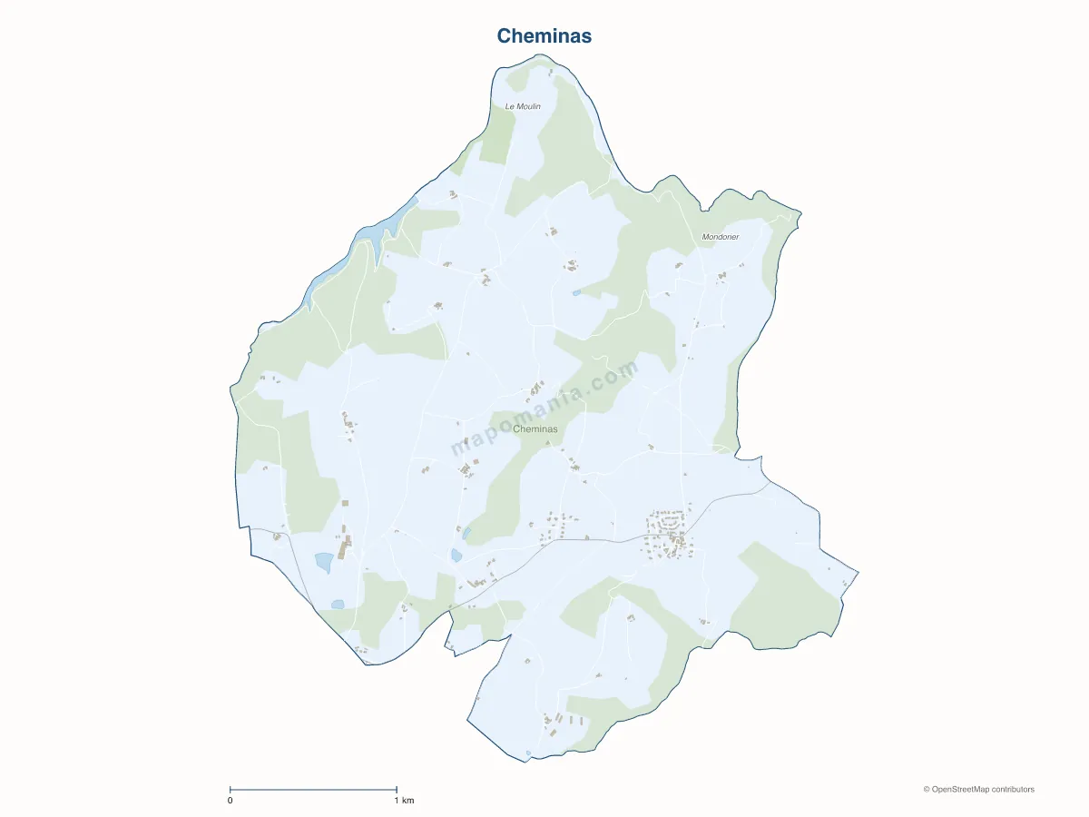 Carte de Cheminas à personnaliser