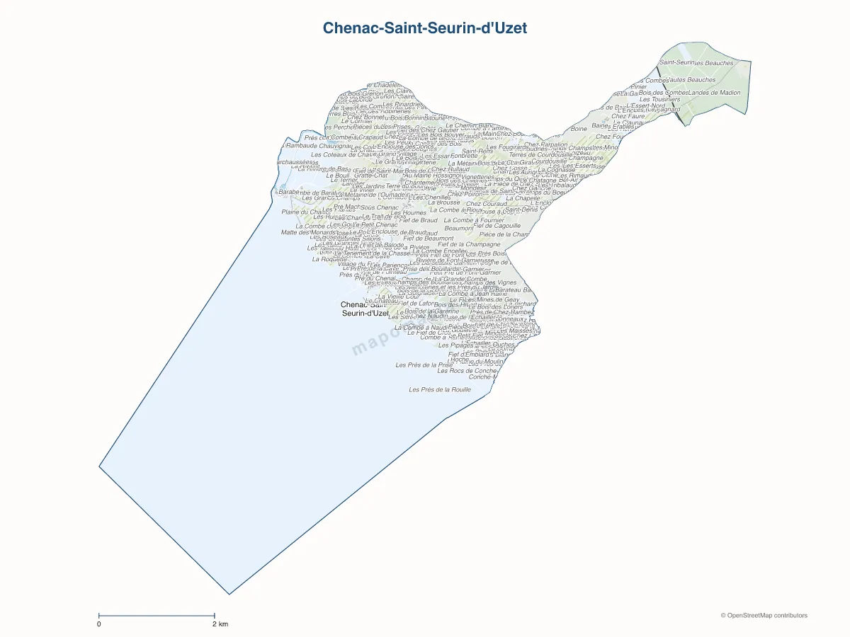Carte de Chenac-Saint-Seurin-d'Uzet à personnaliser