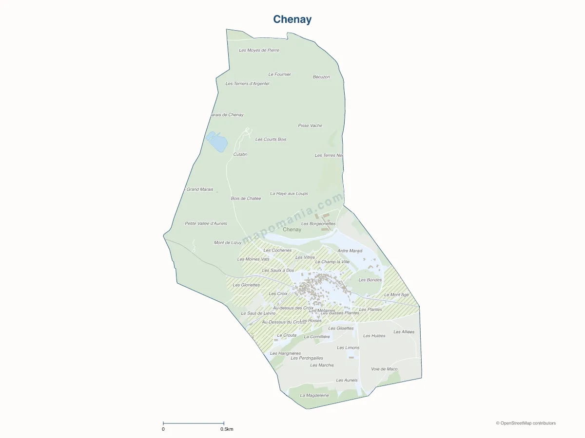 Carte de Chenay à personnaliser