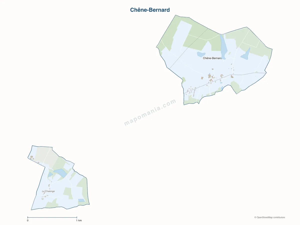 Carte de Chêne-Bernard à personnaliser