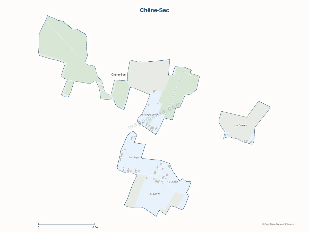 Carte de Chêne-Sec à personnaliser
