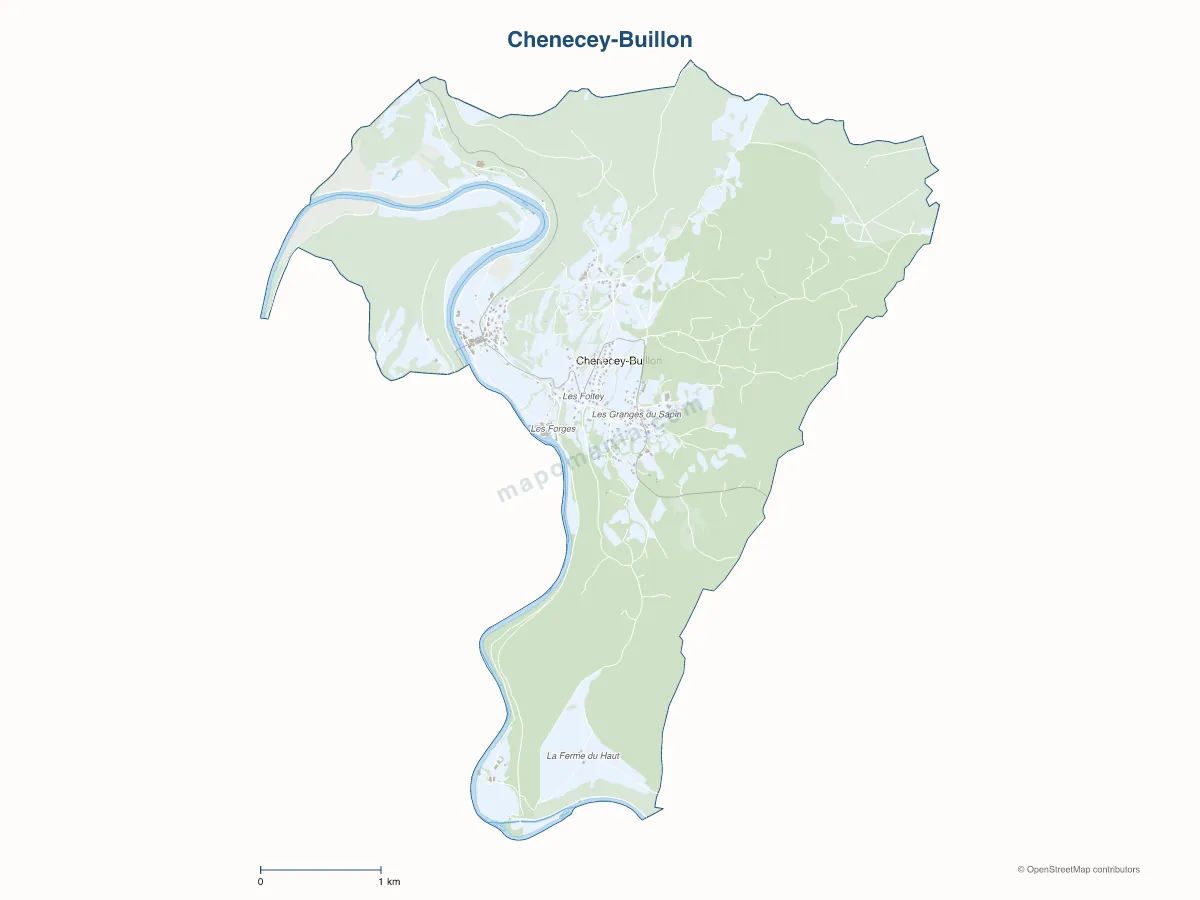 Carte de Chenecey-Buillon à personnaliser