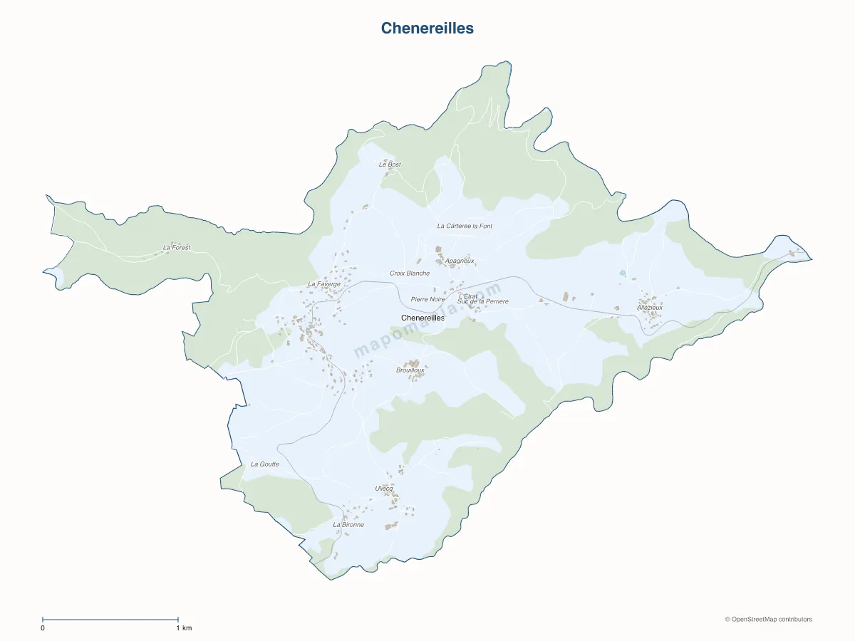 Carte de Chenereilles à personnaliser