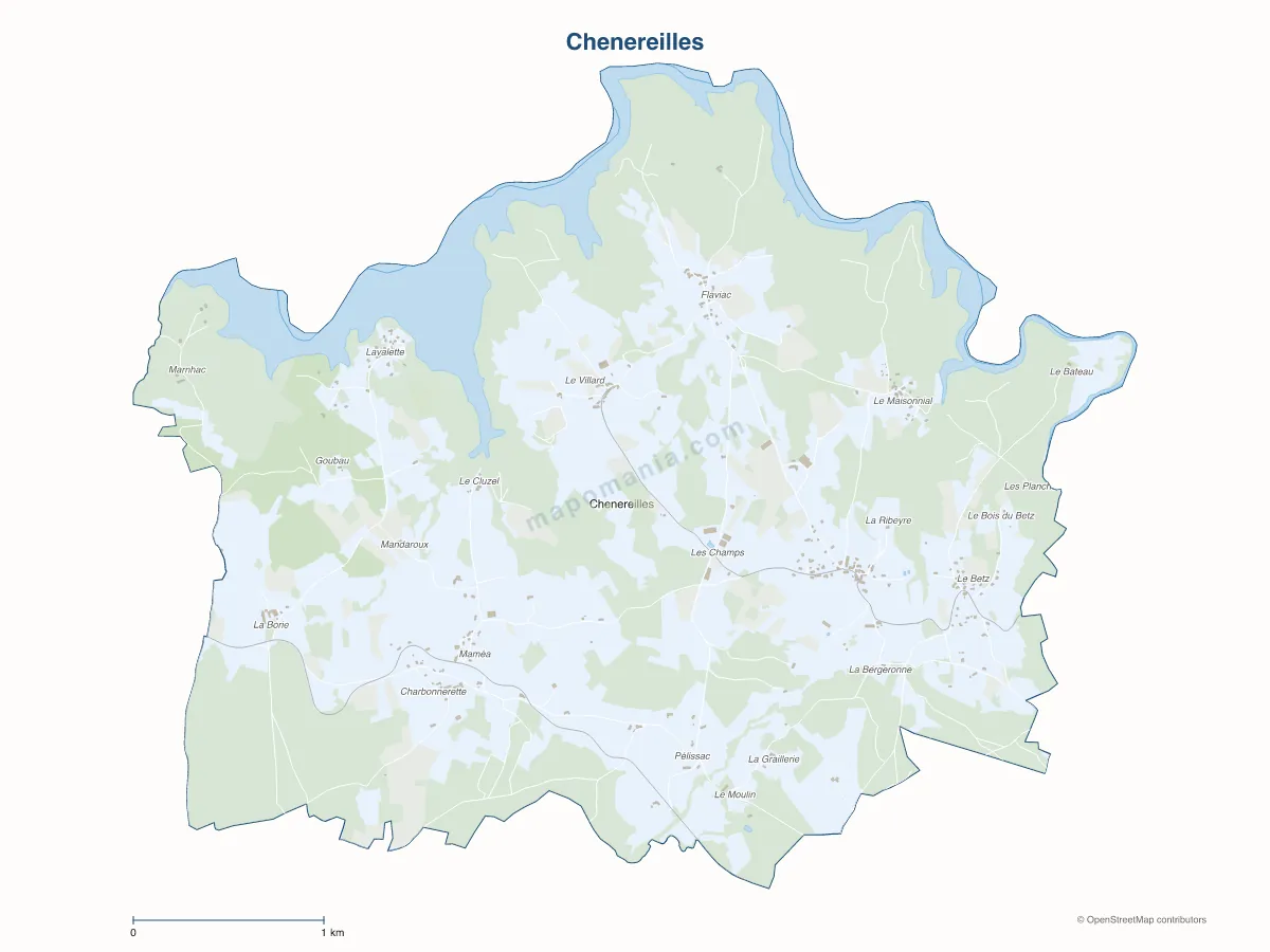 Carte de Chenereilles à personnaliser