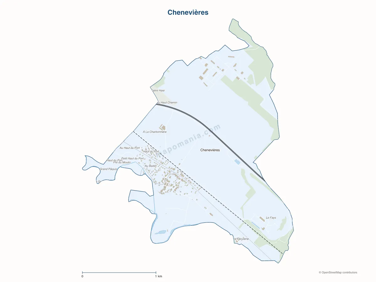 Carte de Chenevières à personnaliser