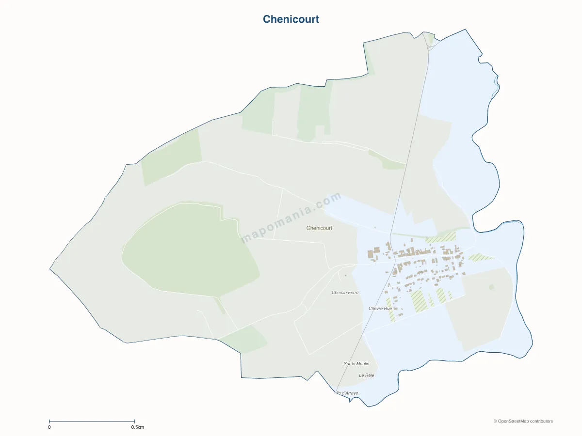 Carte de Chenicourt à personnaliser