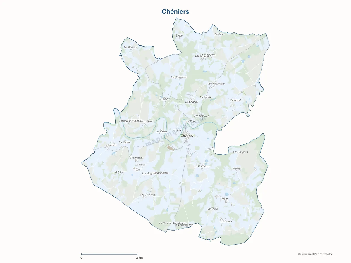 Carte de Chéniers à personnaliser