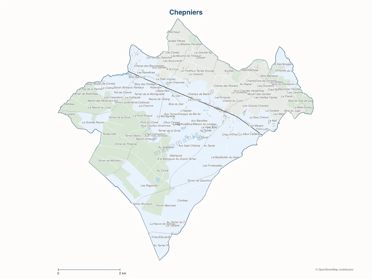 Carte de Chepniers à personnaliser