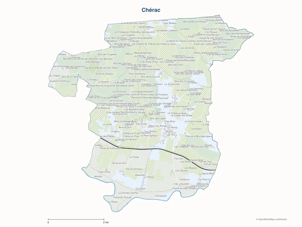 Carte de Chérac à personnaliser