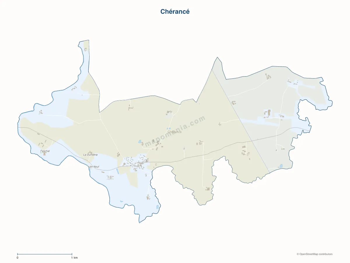 Carte de Chérancé à personnaliser