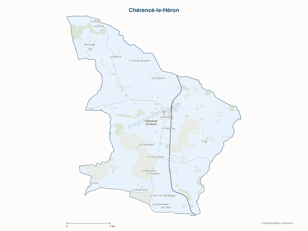 Carte de Chérencé-le-Héron à personnaliser