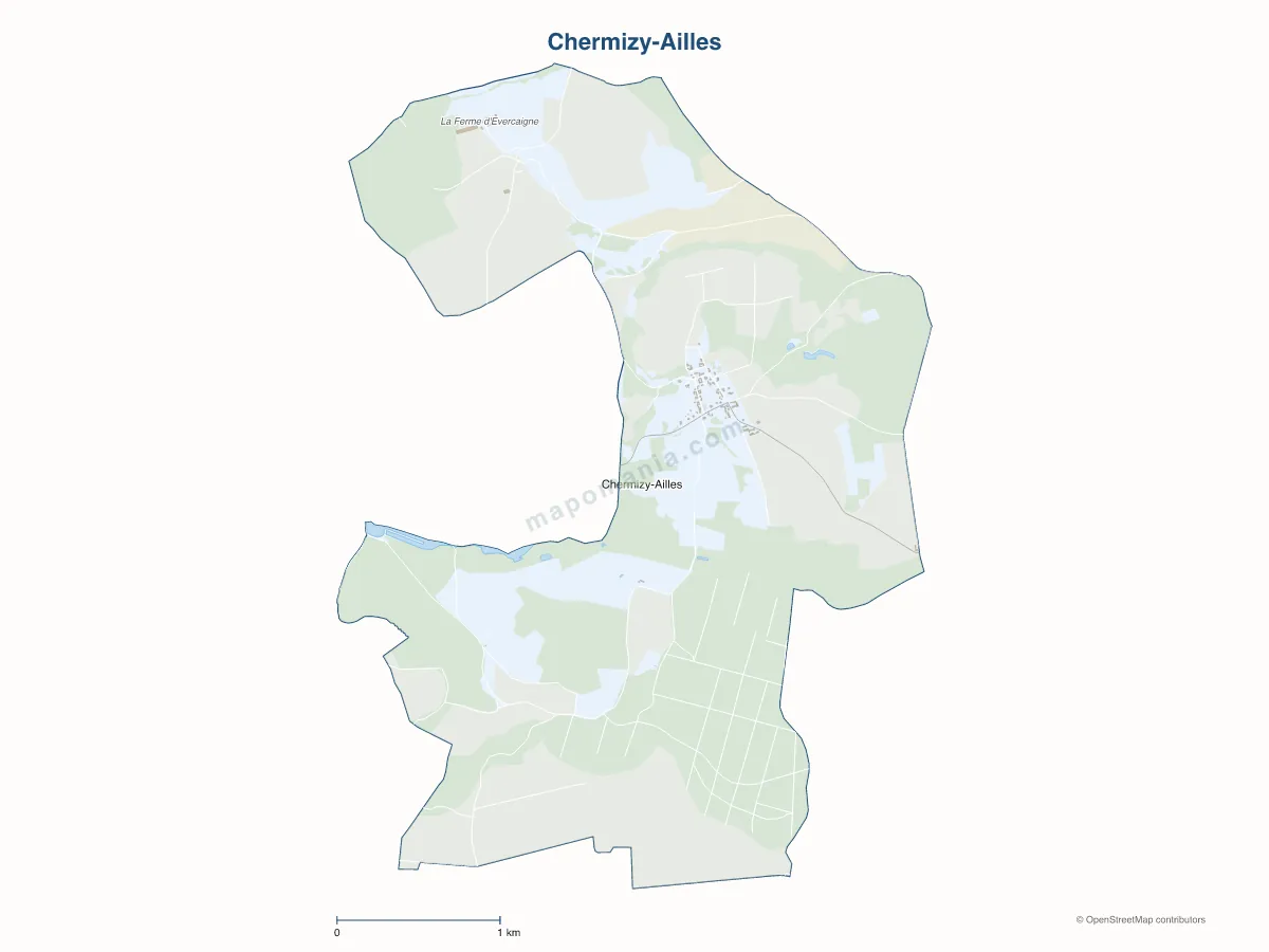 Carte de Chermizy-Ailles à personnaliser