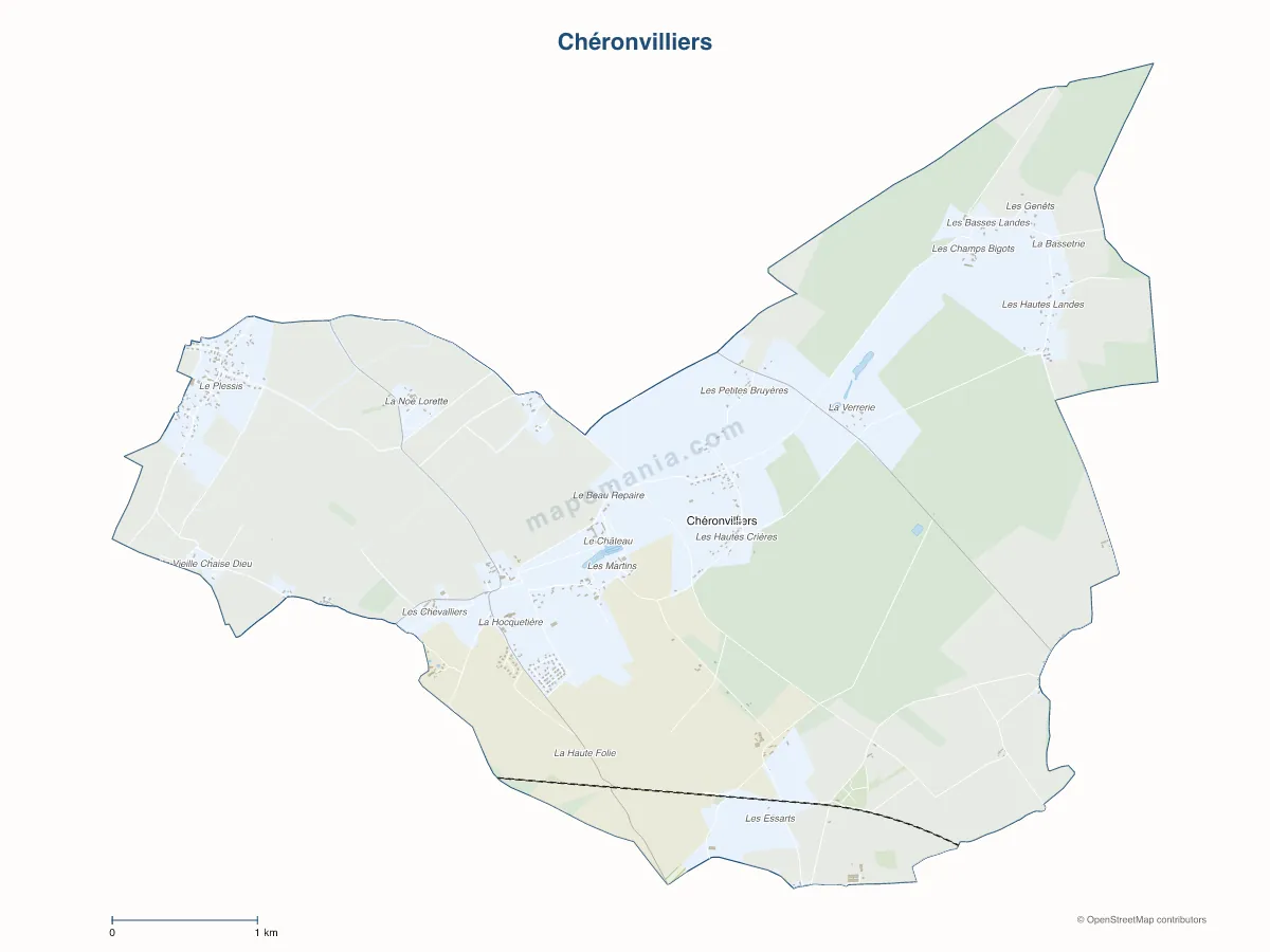 Carte de Chéronvilliers à personnaliser