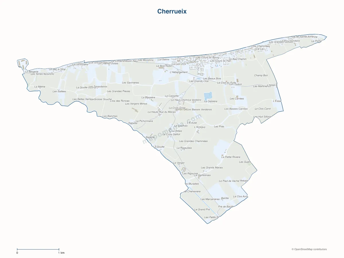 Carte de Cherrueix à personnaliser