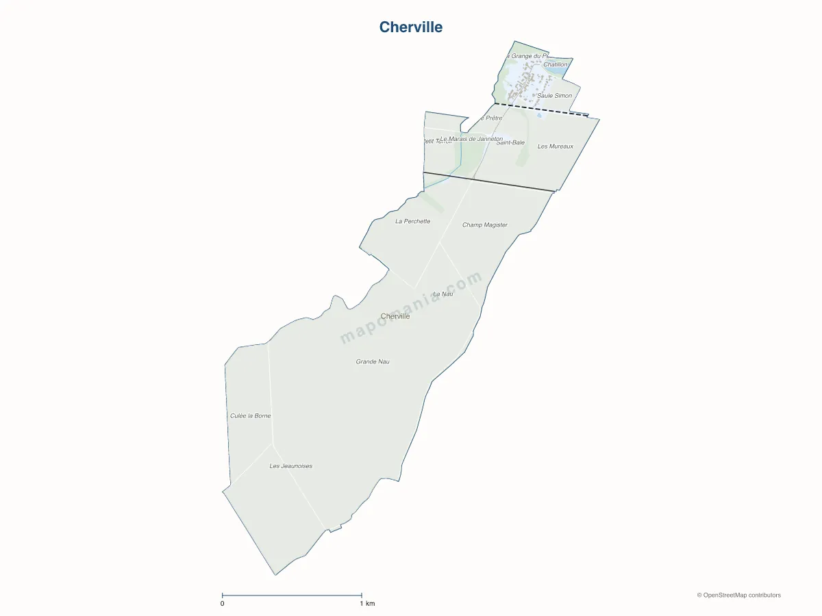Carte de Cherville à personnaliser