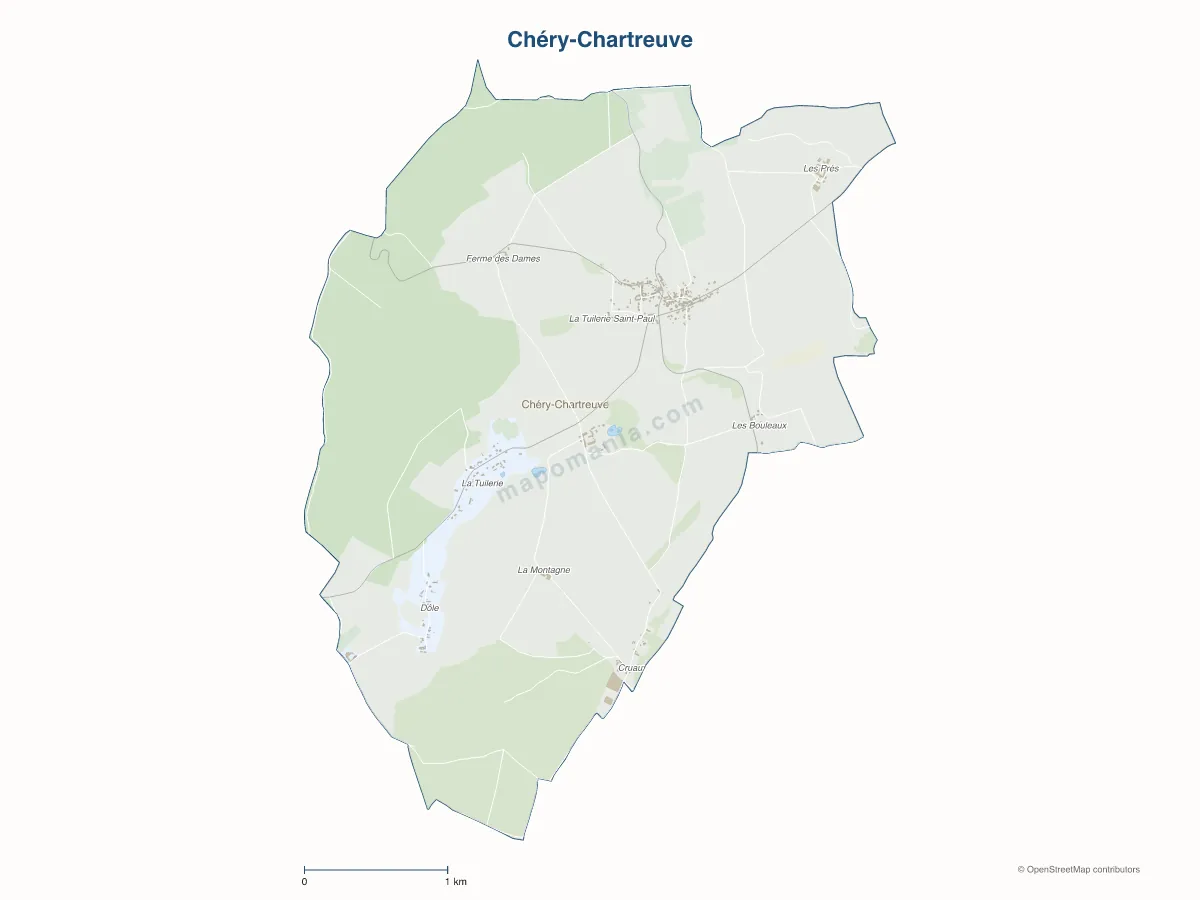 Carte de Chéry-Chartreuve à personnaliser