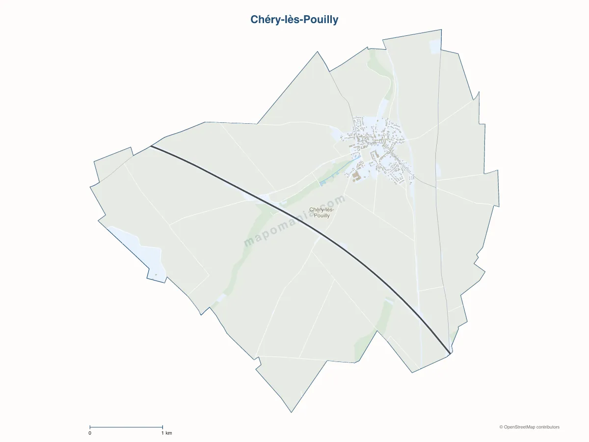 Carte de Chéry-lès-Pouilly à personnaliser
