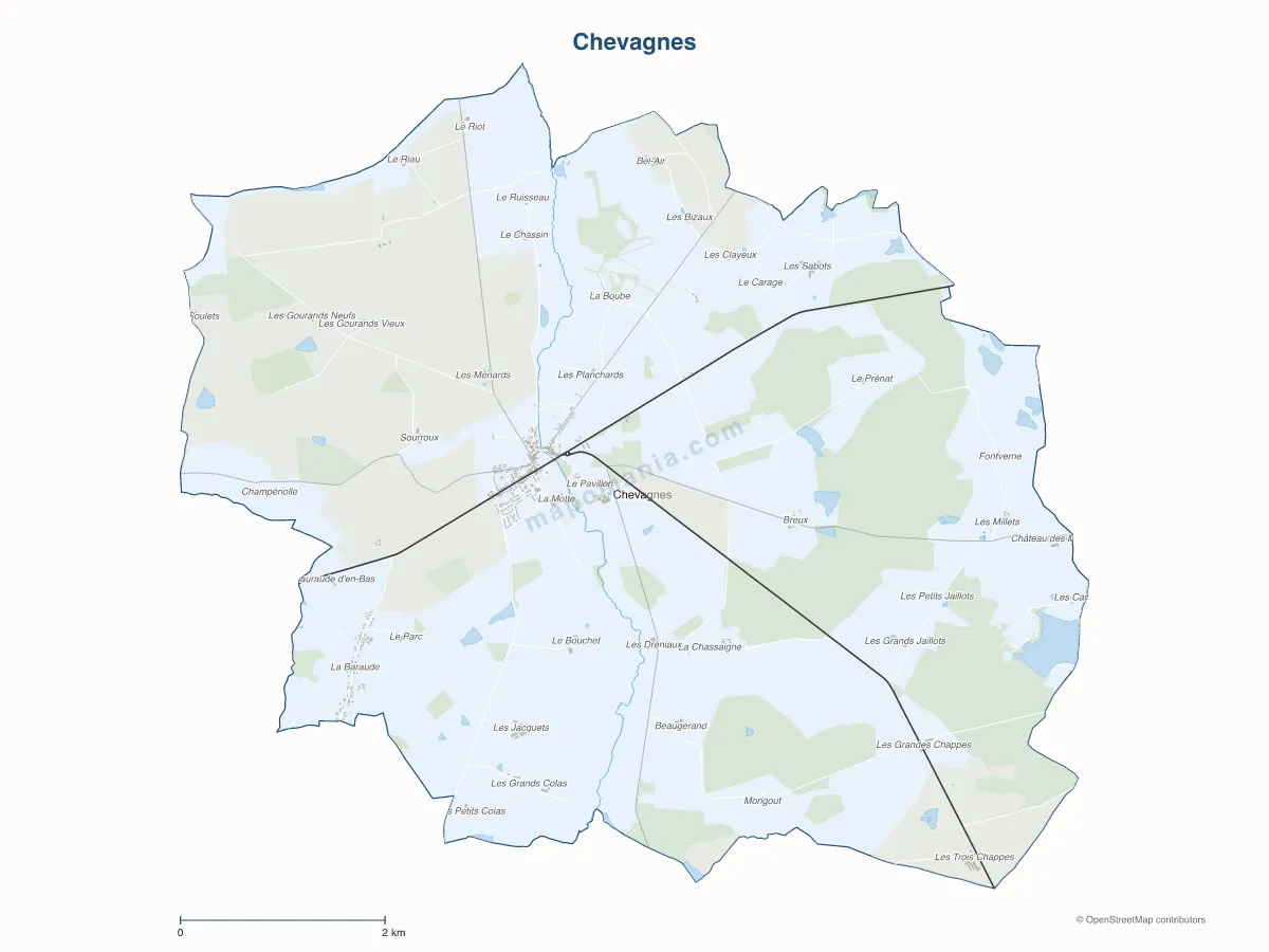 Carte de Chevagnes à personnaliser