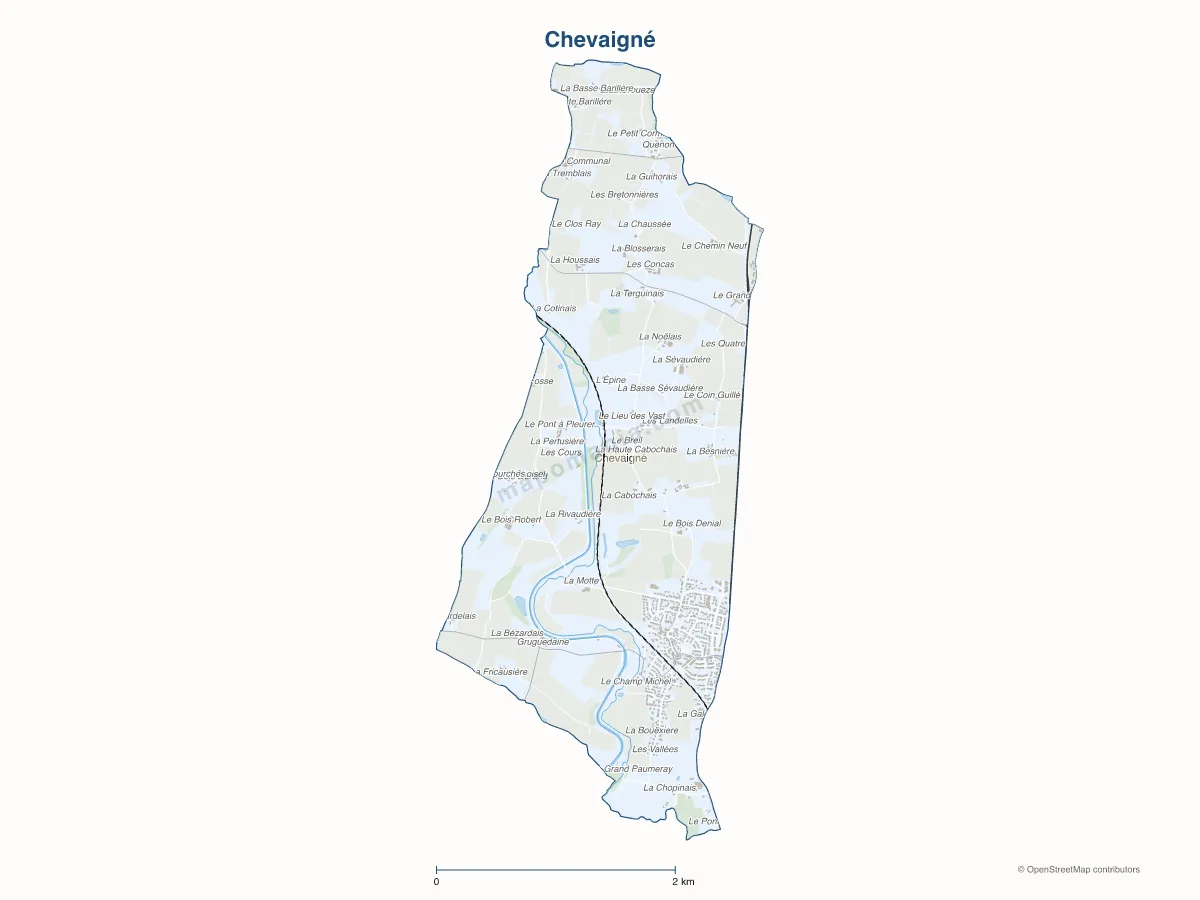Carte de Chevaigné à personnaliser