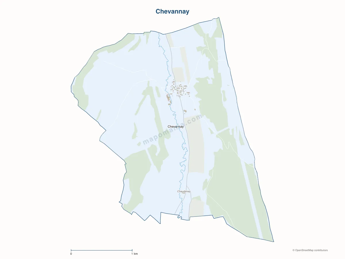 Carte de Chevannay à personnaliser
