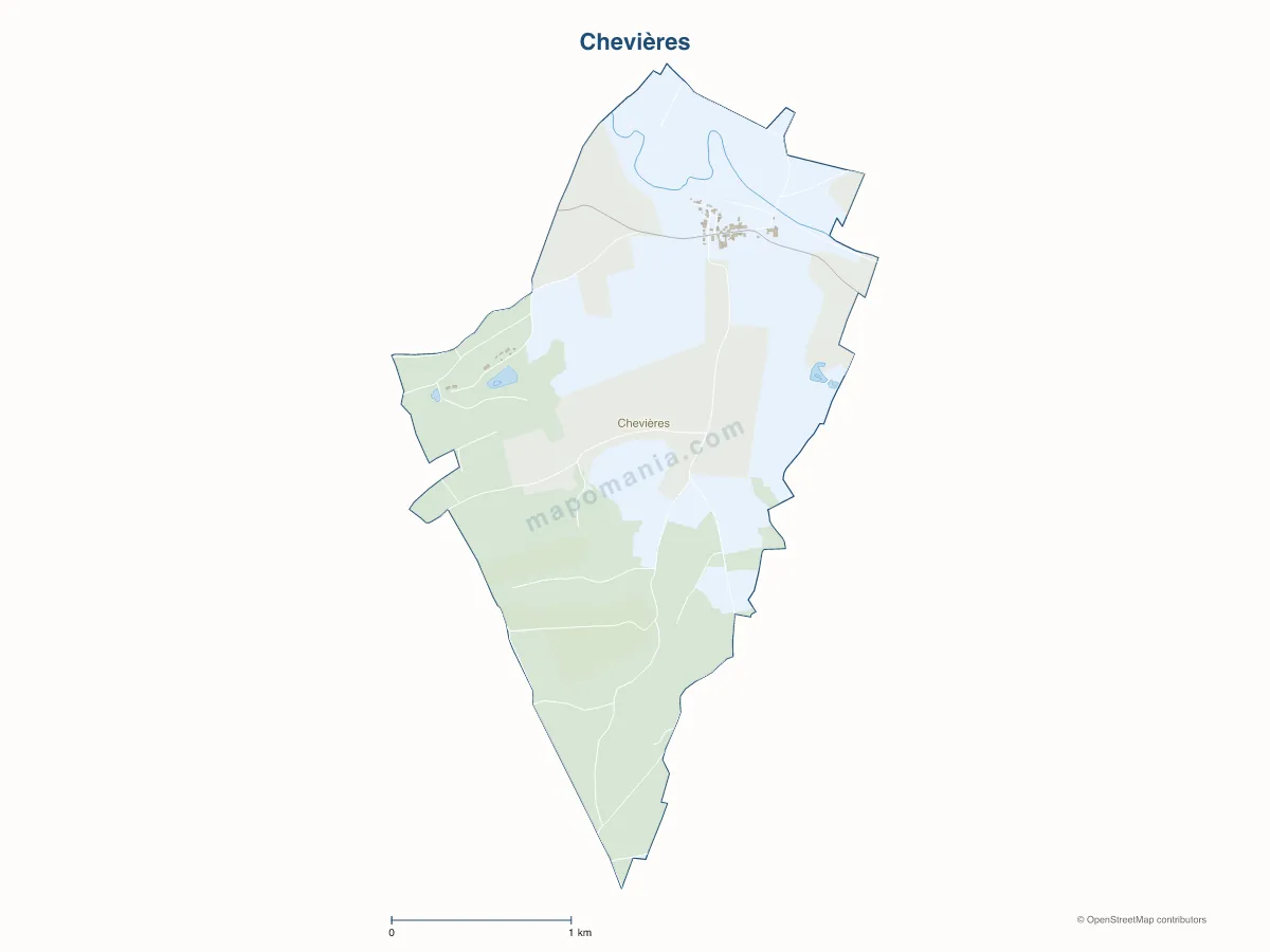 Carte de Chevières à personnaliser