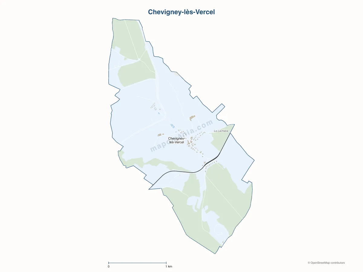 Carte de Chevigney-lès-Vercel à personnaliser