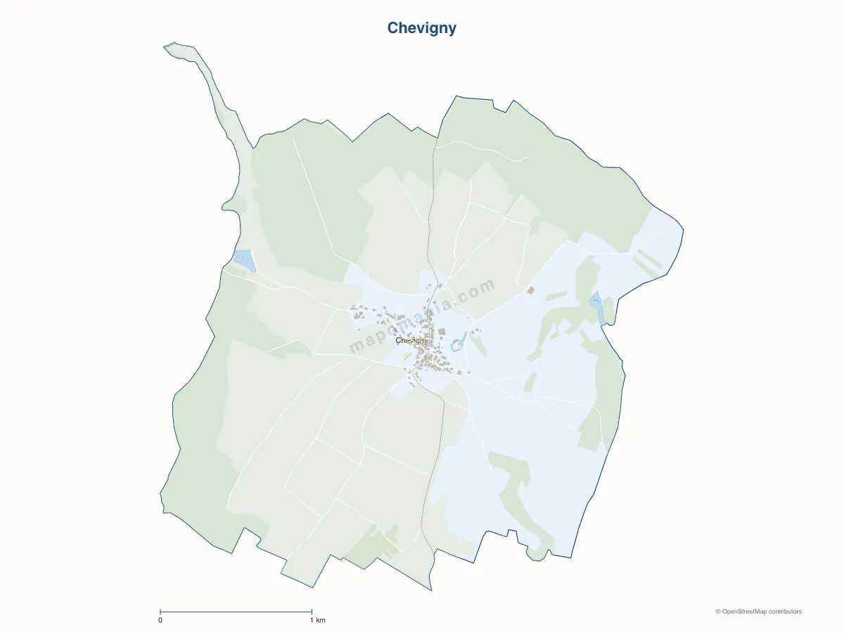 Carte de Chevigny à personnaliser