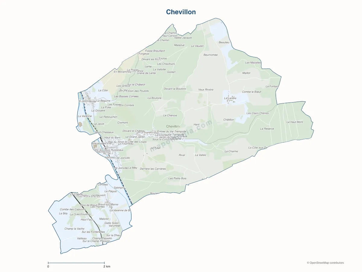 Carte de Chevillon à personnaliser