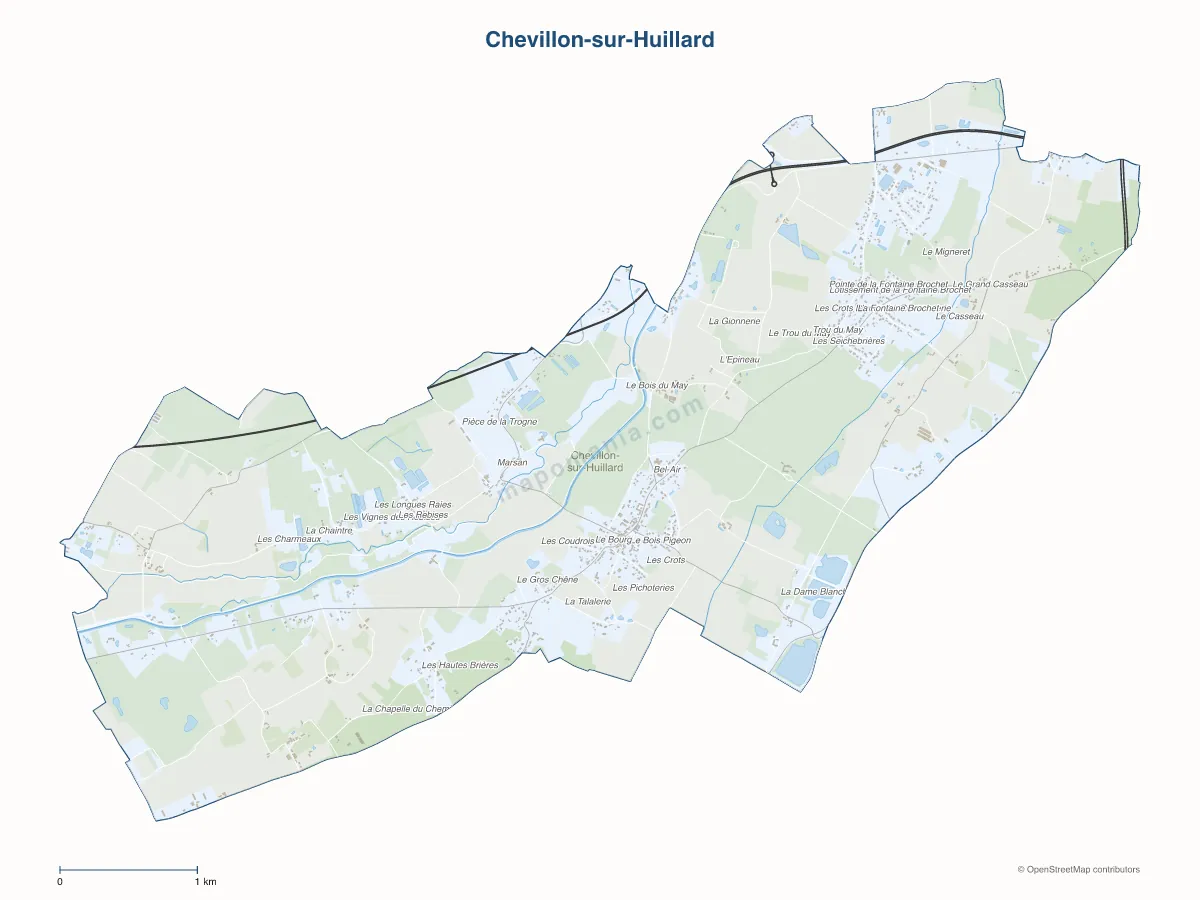 Carte de Chevillon-sur-Huillard à personnaliser
