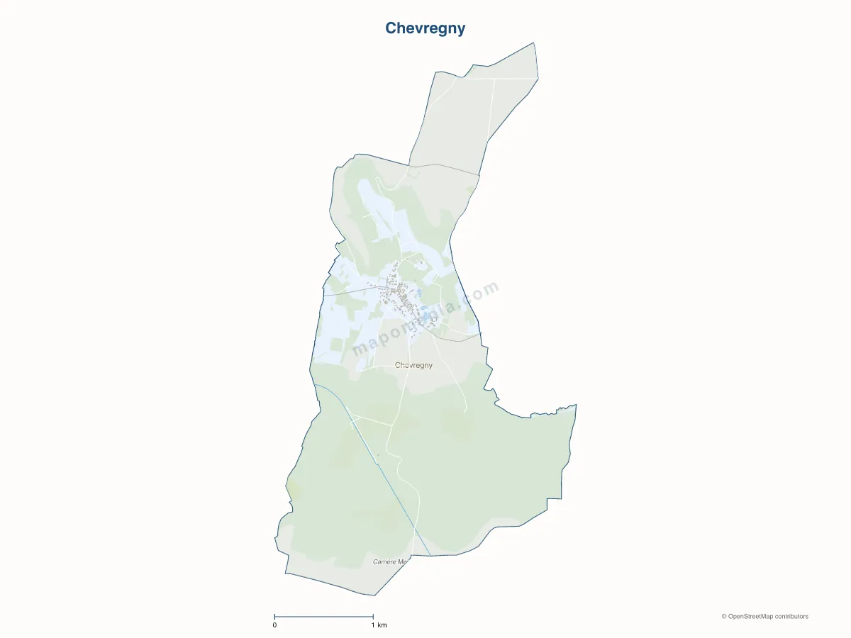 Carte de Chevregny à personnaliser