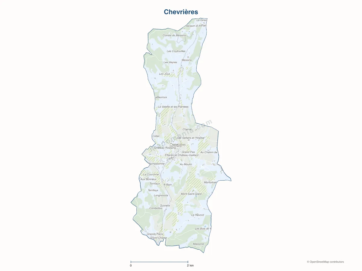 Carte de Chevrières à personnaliser