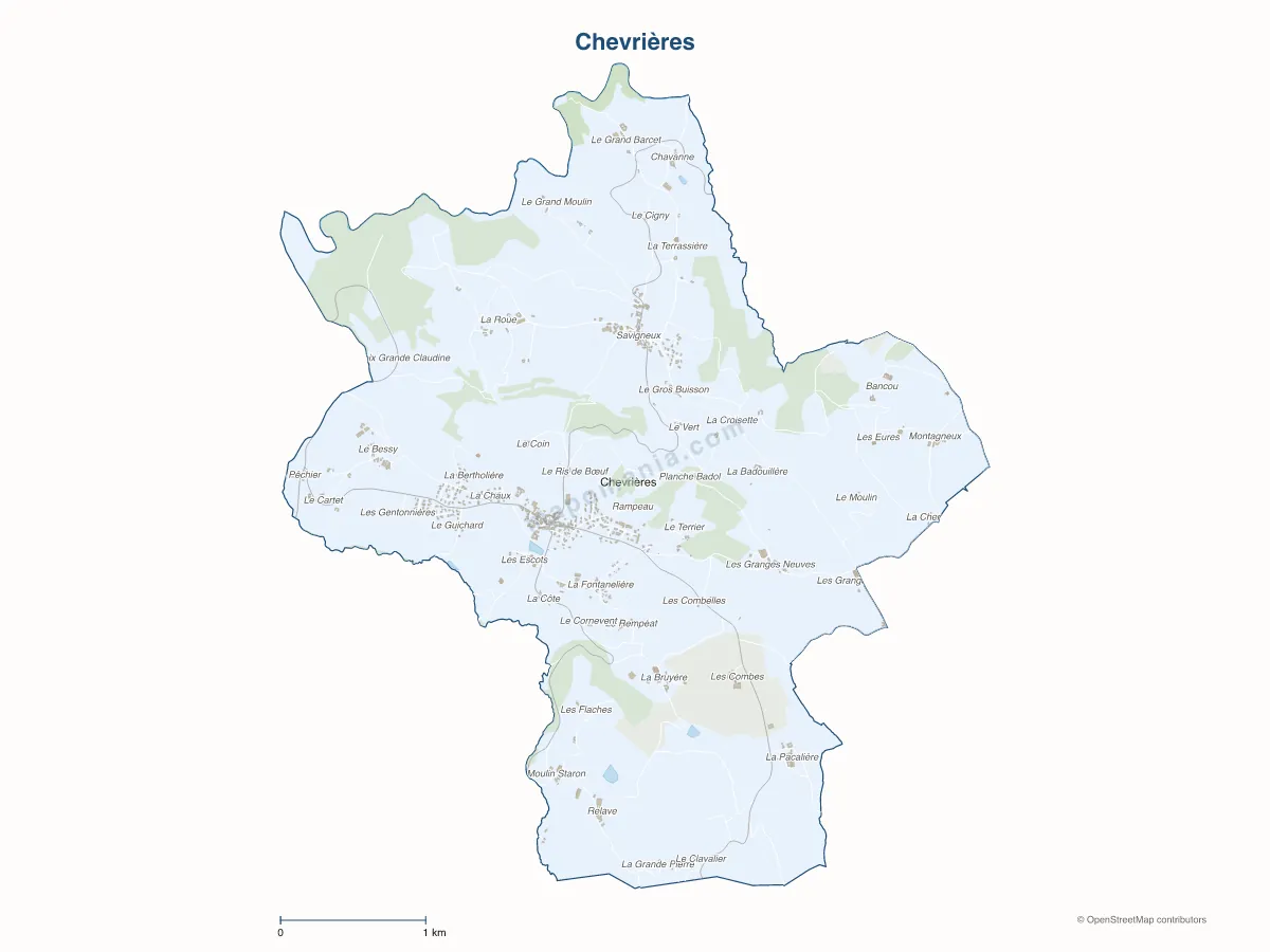 Carte de Chevrières à personnaliser