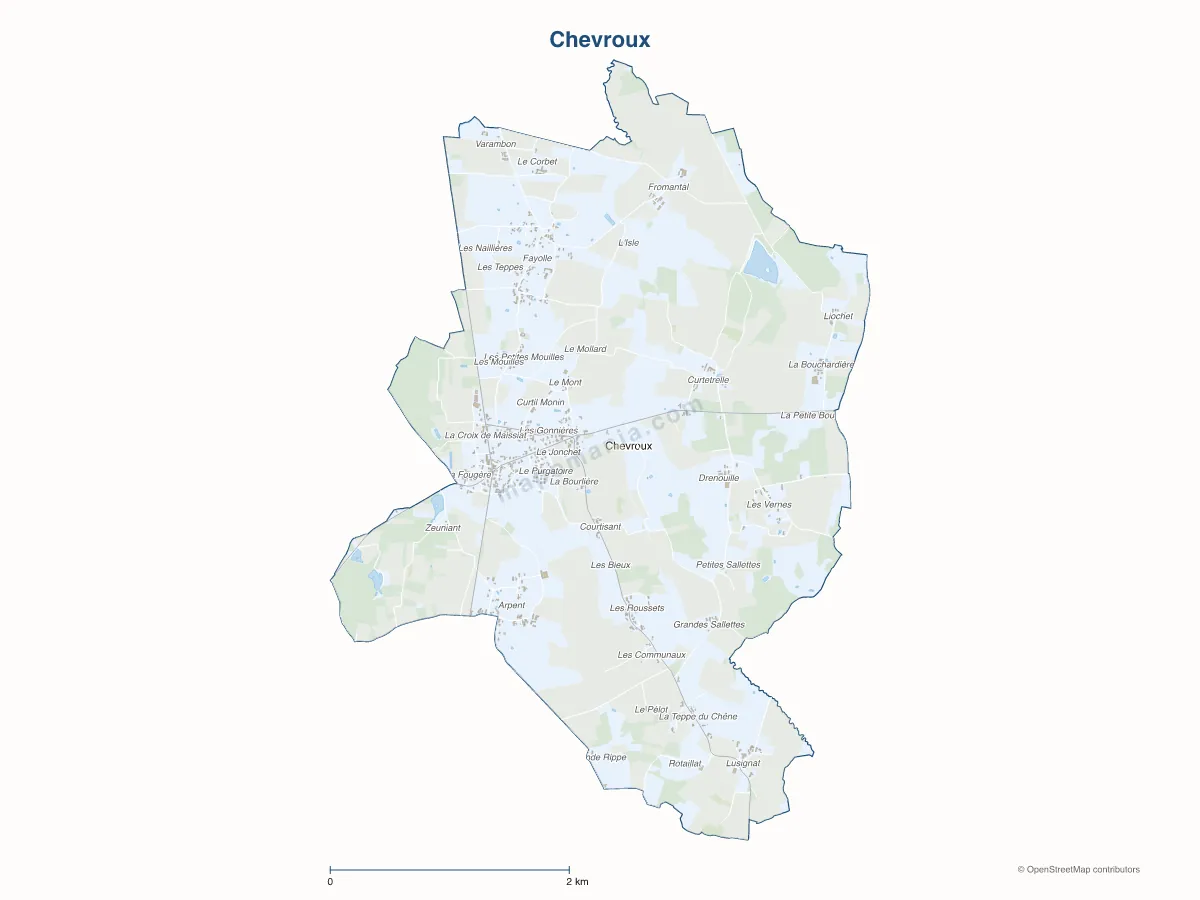 Carte de Chevroux à personnaliser