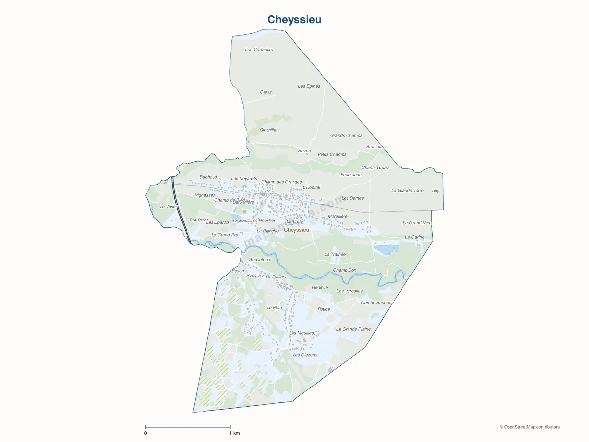 Carte de Cheyssieu à personnaliser