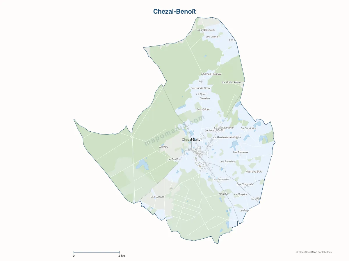 Carte de Chezal-Benoît à personnaliser