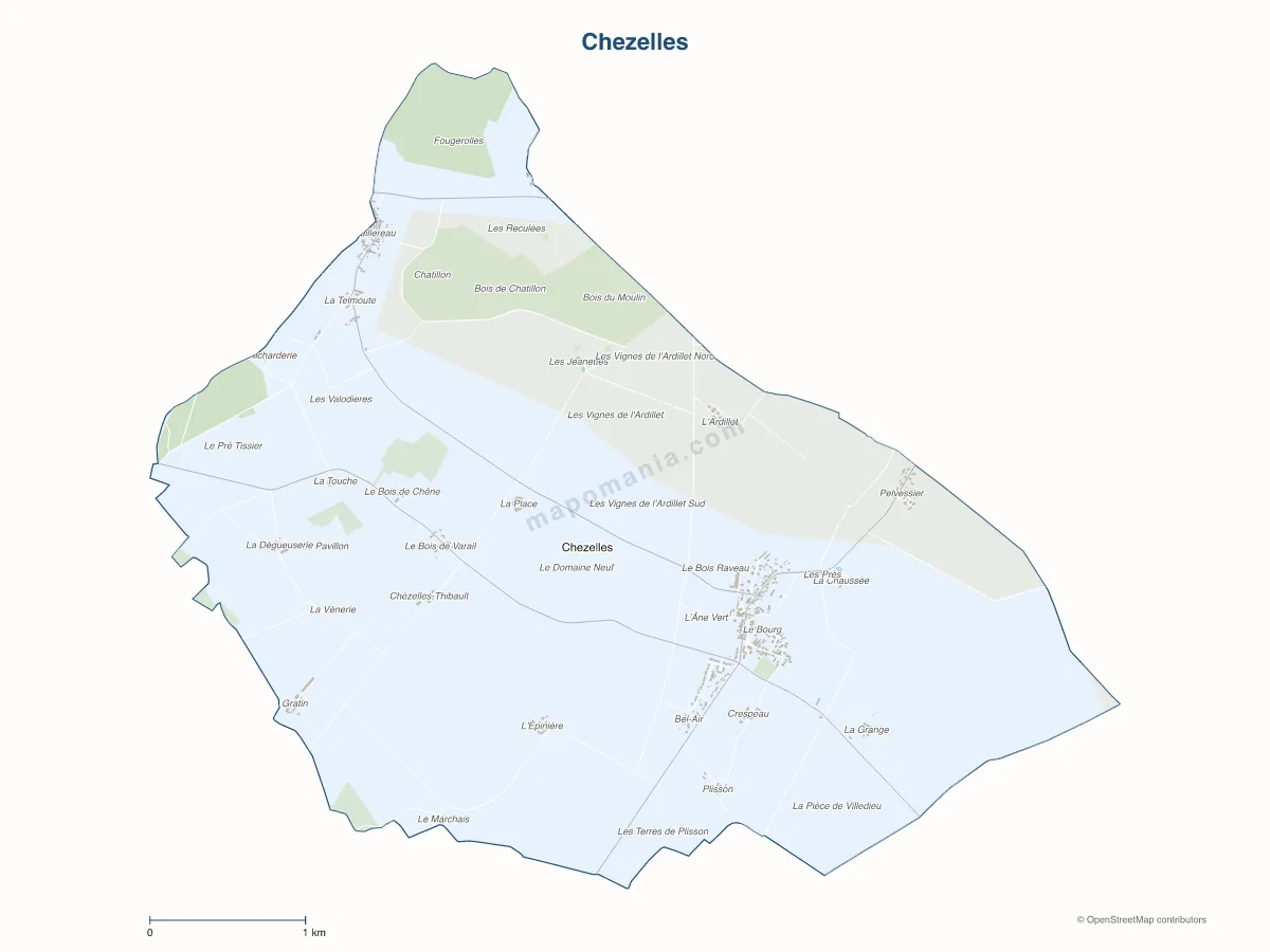 Carte de Chezelles à personnaliser