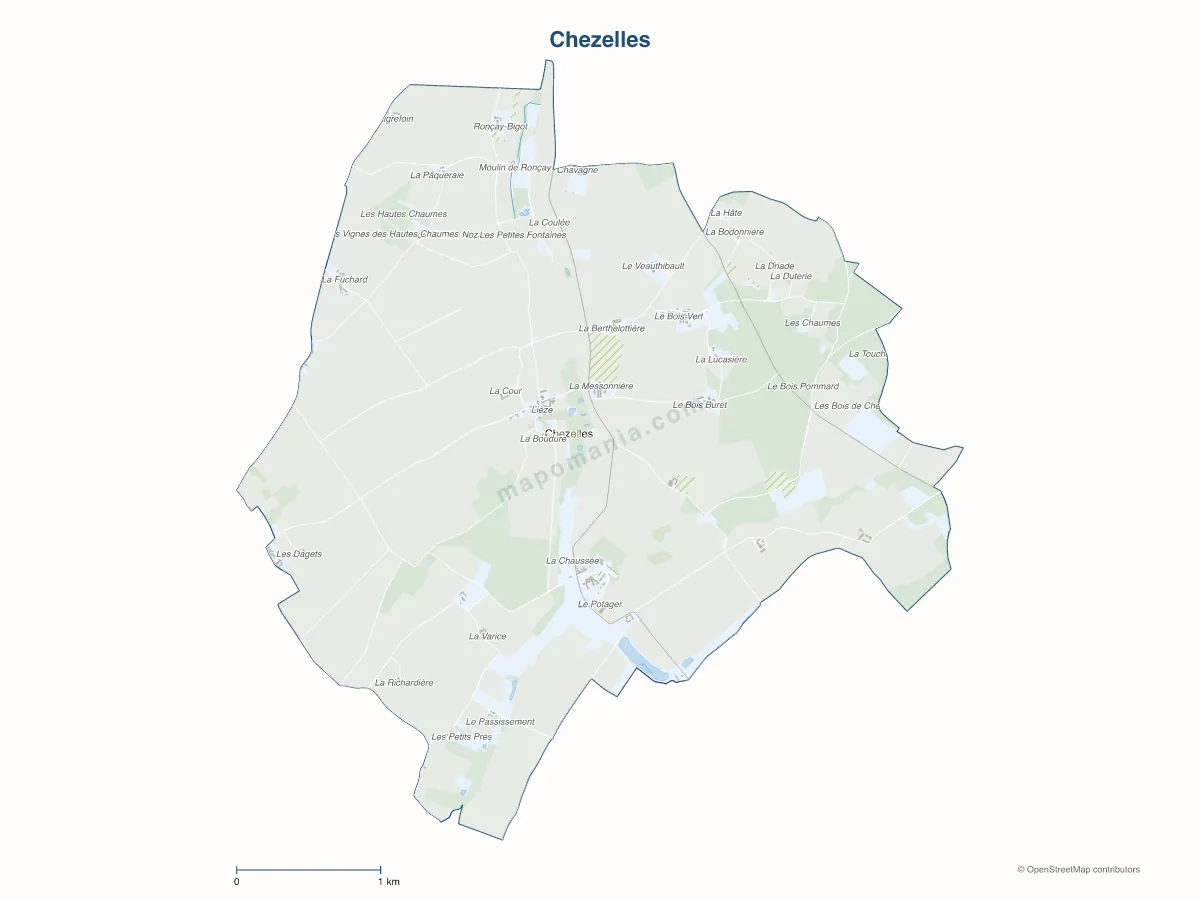 Carte de Chezelles à personnaliser